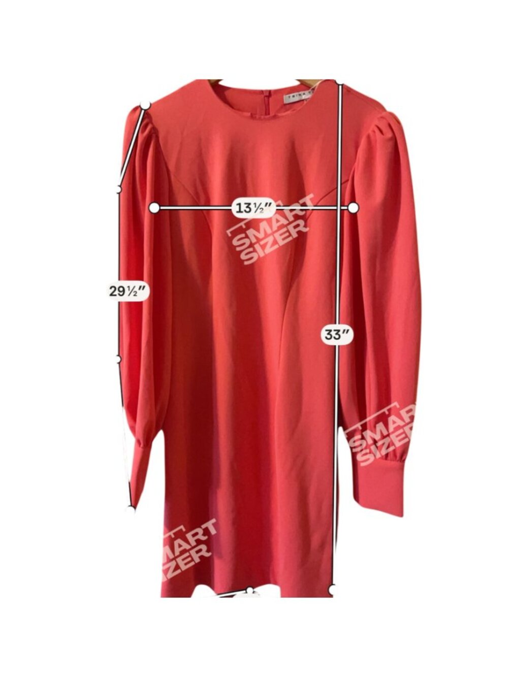 Trina Turk Incomparable Dress Zip Puff Sleeve 33" Dress 6 Coral Pink $248